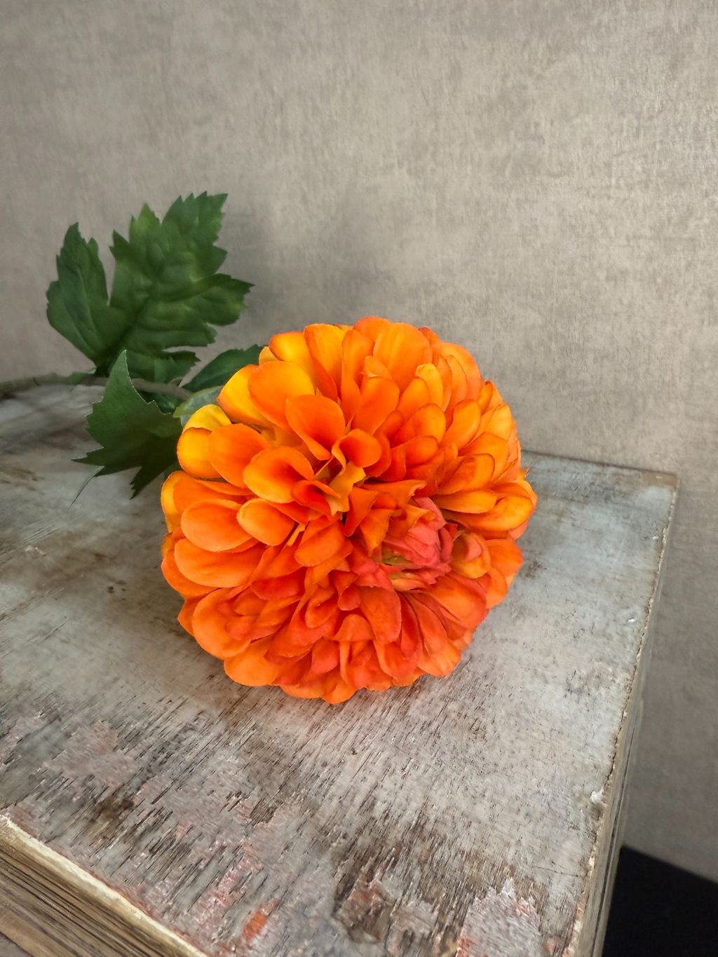 Kunstbloem Dahlia oranje melange
