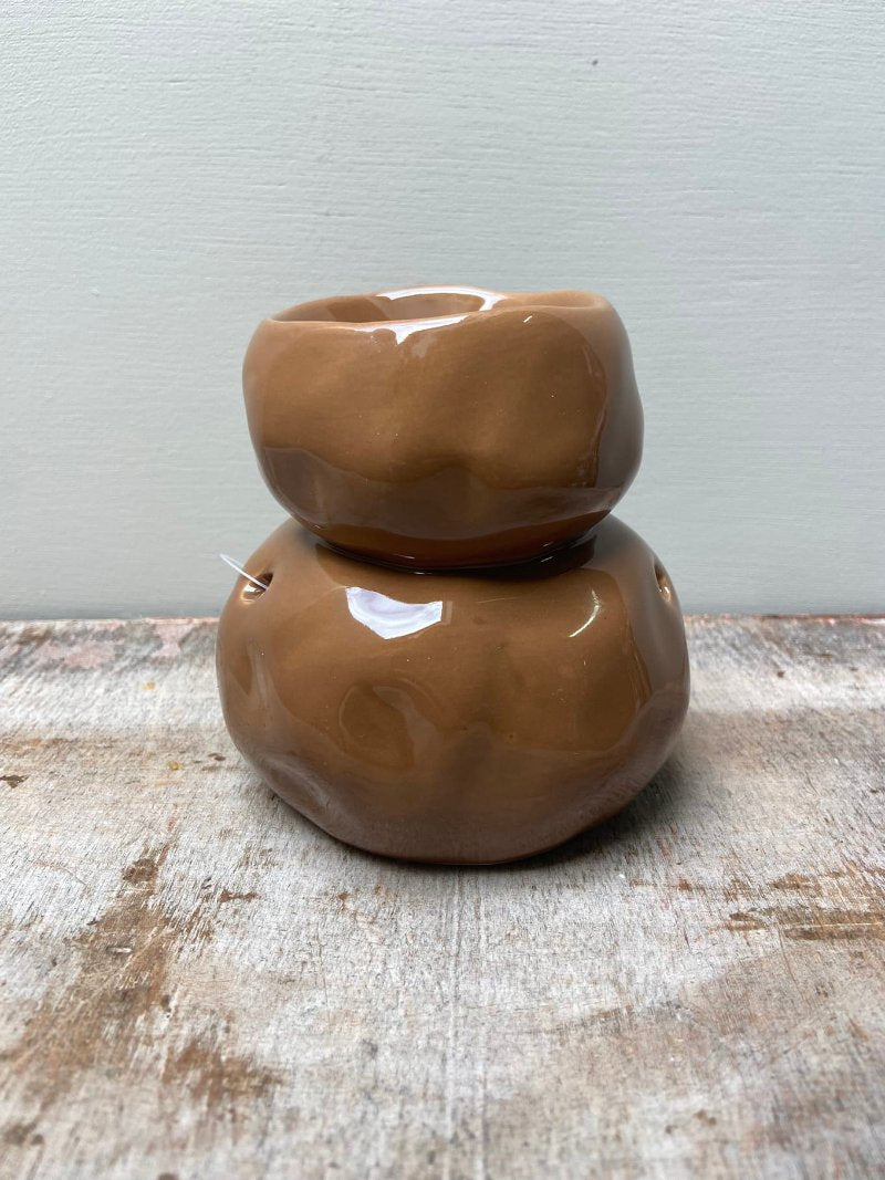 Earthenware scent burner Stone walnut