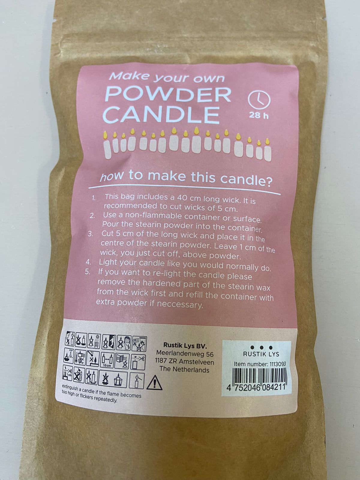 DIY Candle sand verpakking