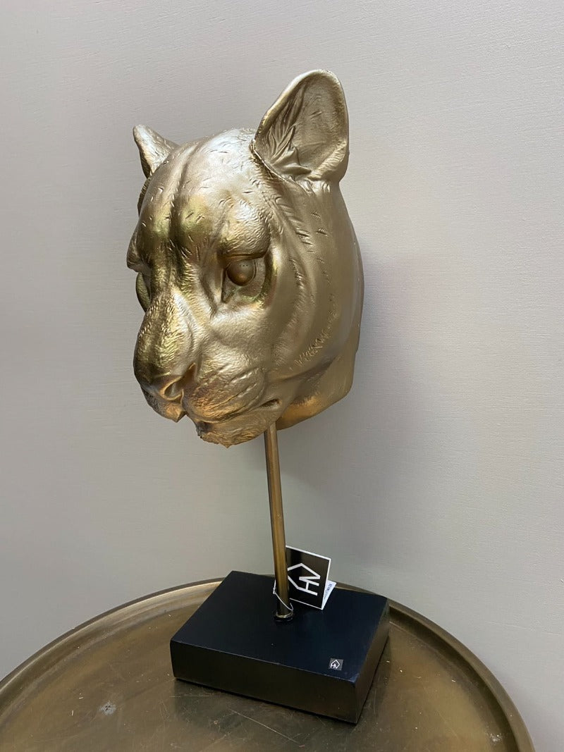 Beeld tijgerkop goud