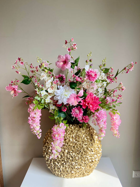 Kunstig buket Shine XXL | inklusiv vase