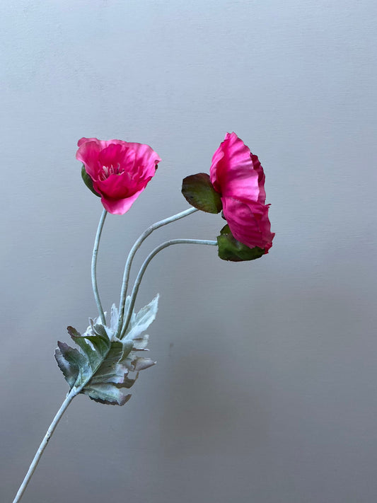 Fiore artificiale rosa papavero