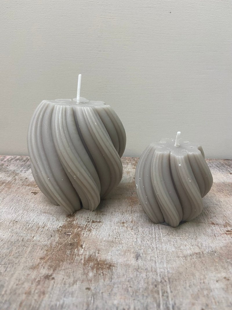 Twist candle Taupe