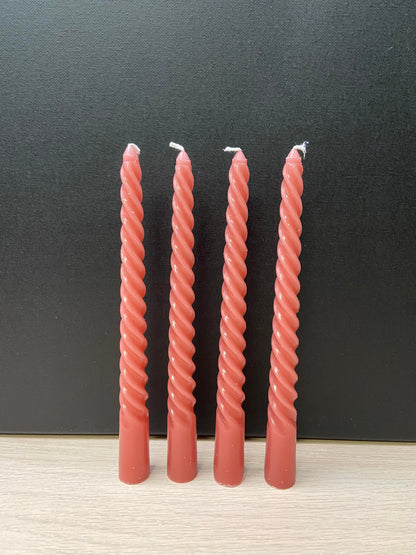 Kaarsen twist roze (4 stuks)