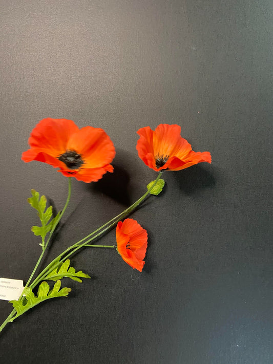 Kunstig blomst Valmue orange/rød