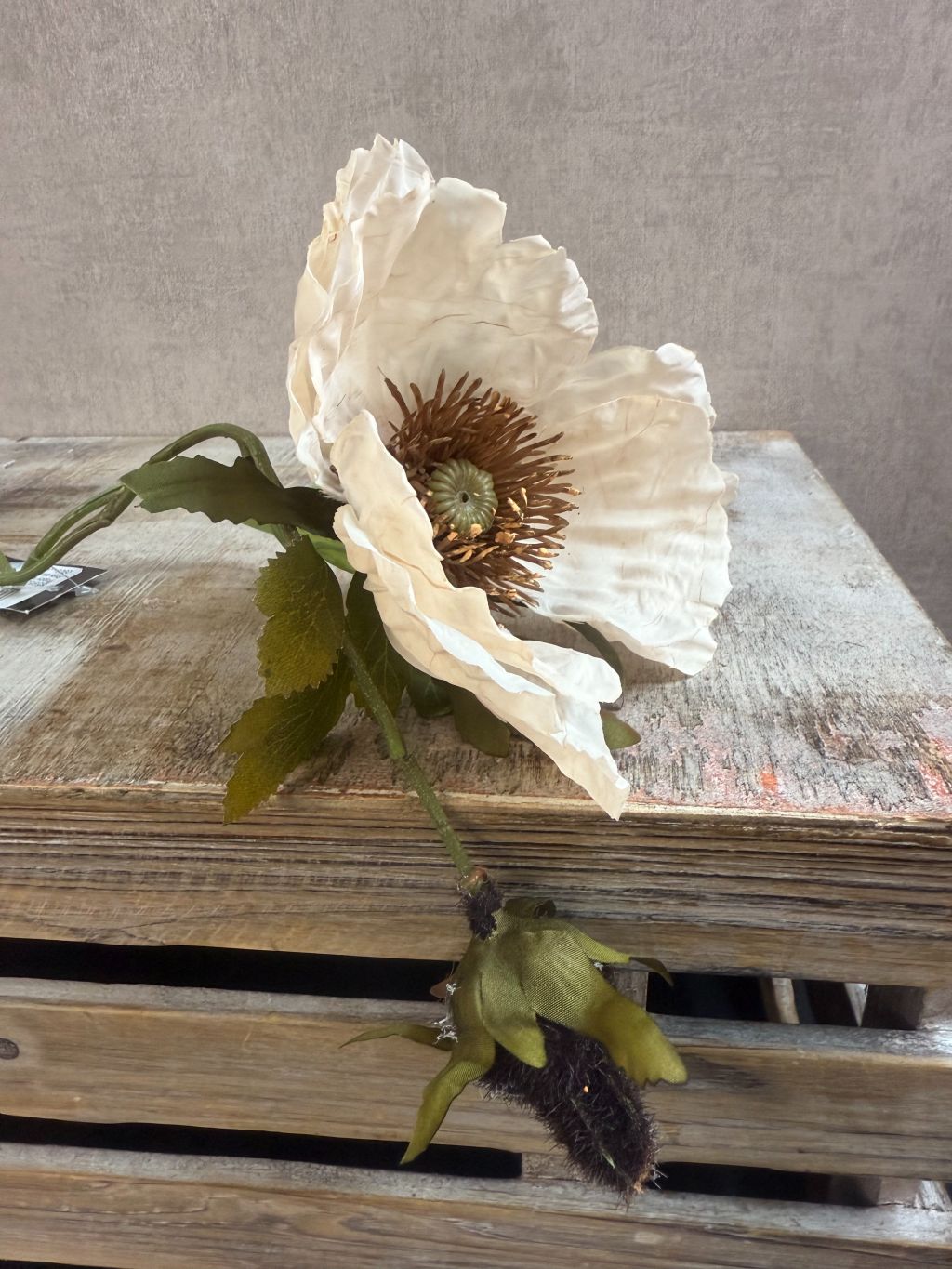 Fiore di papavero artificiale | Beige