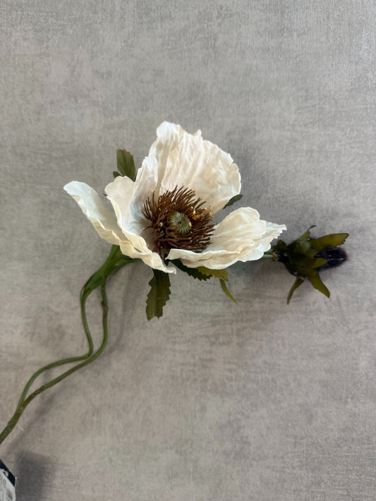Fleur de pavot artificielle | Beige