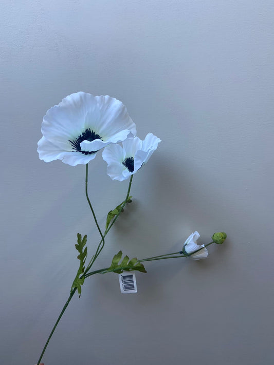 Fiore artificiale papavero bianco