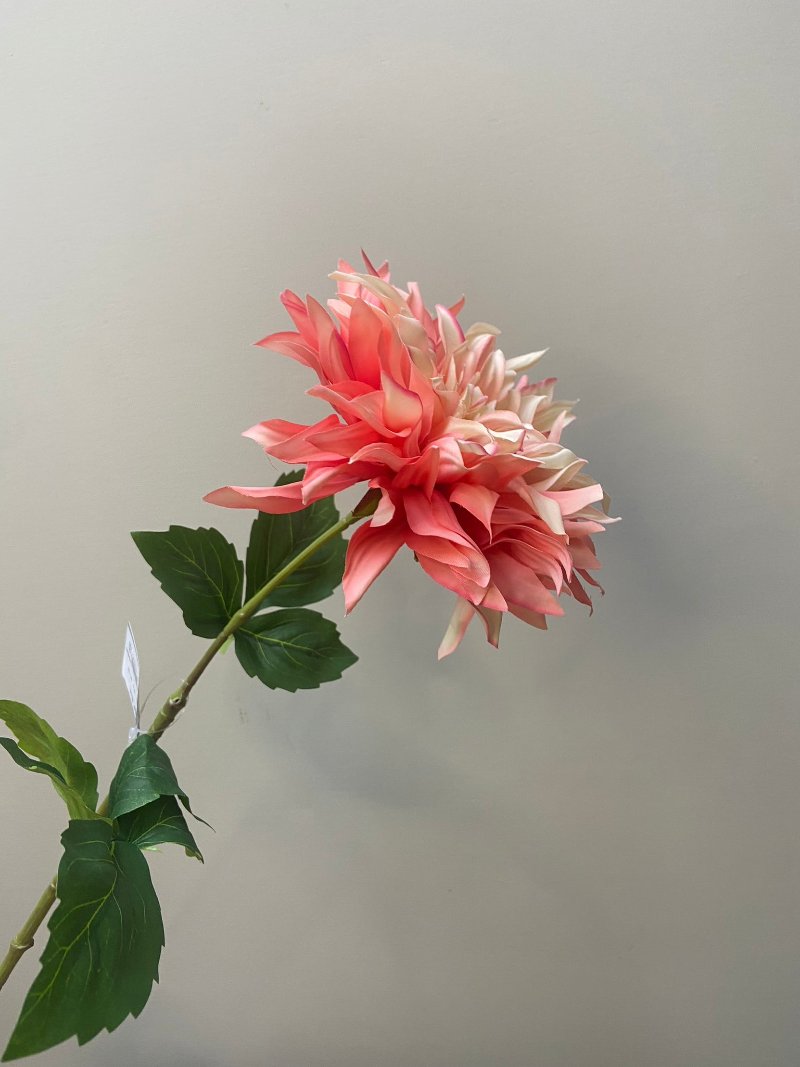 Flor artificial Dalia Mumbai salmón