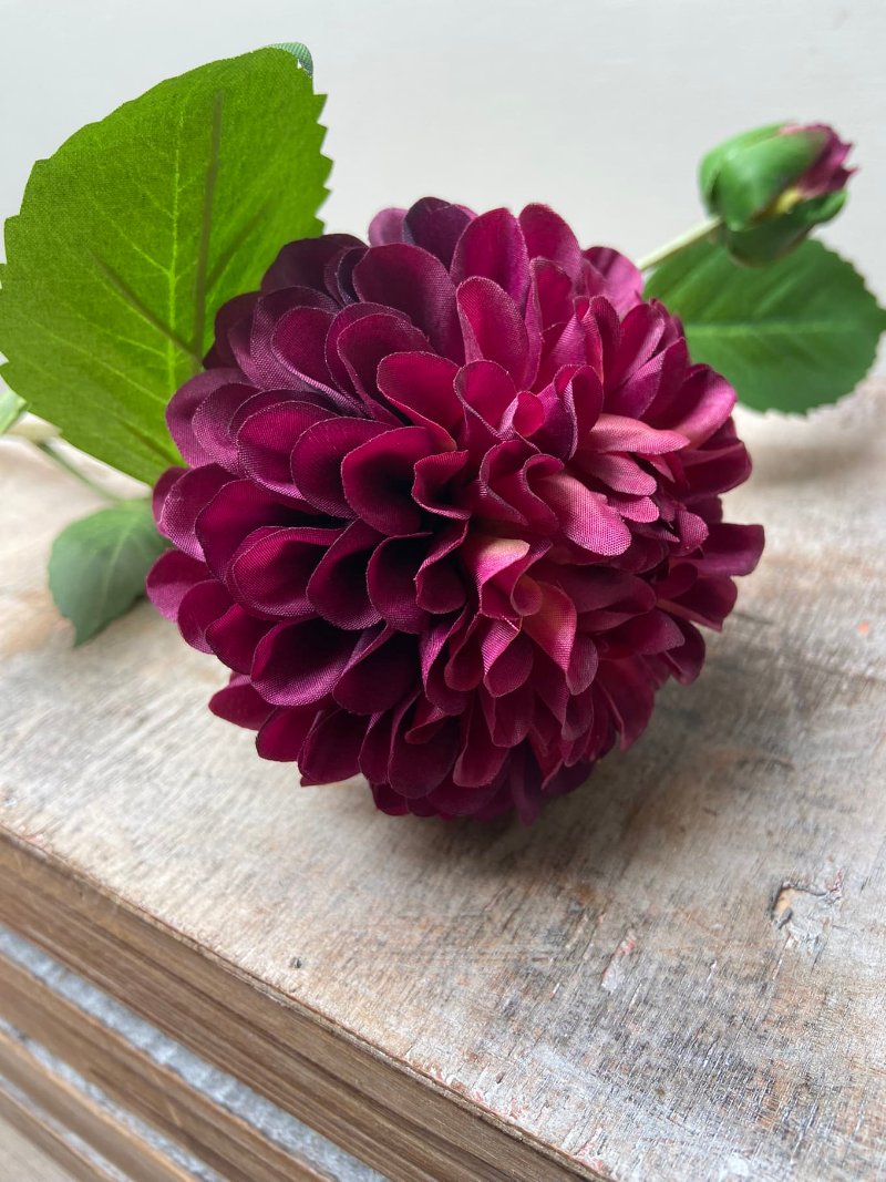 Künstliche Blume Dahlie bordeaux