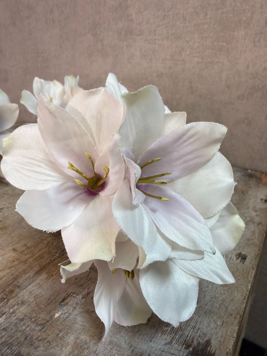 Artificial Hibiscus Flower | Cream Pink