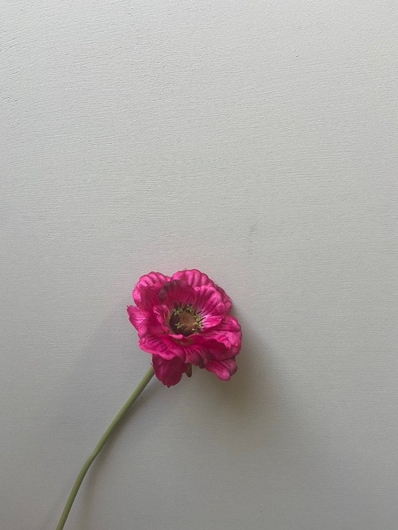 Künstliche Blume Mohn dunkelrosa