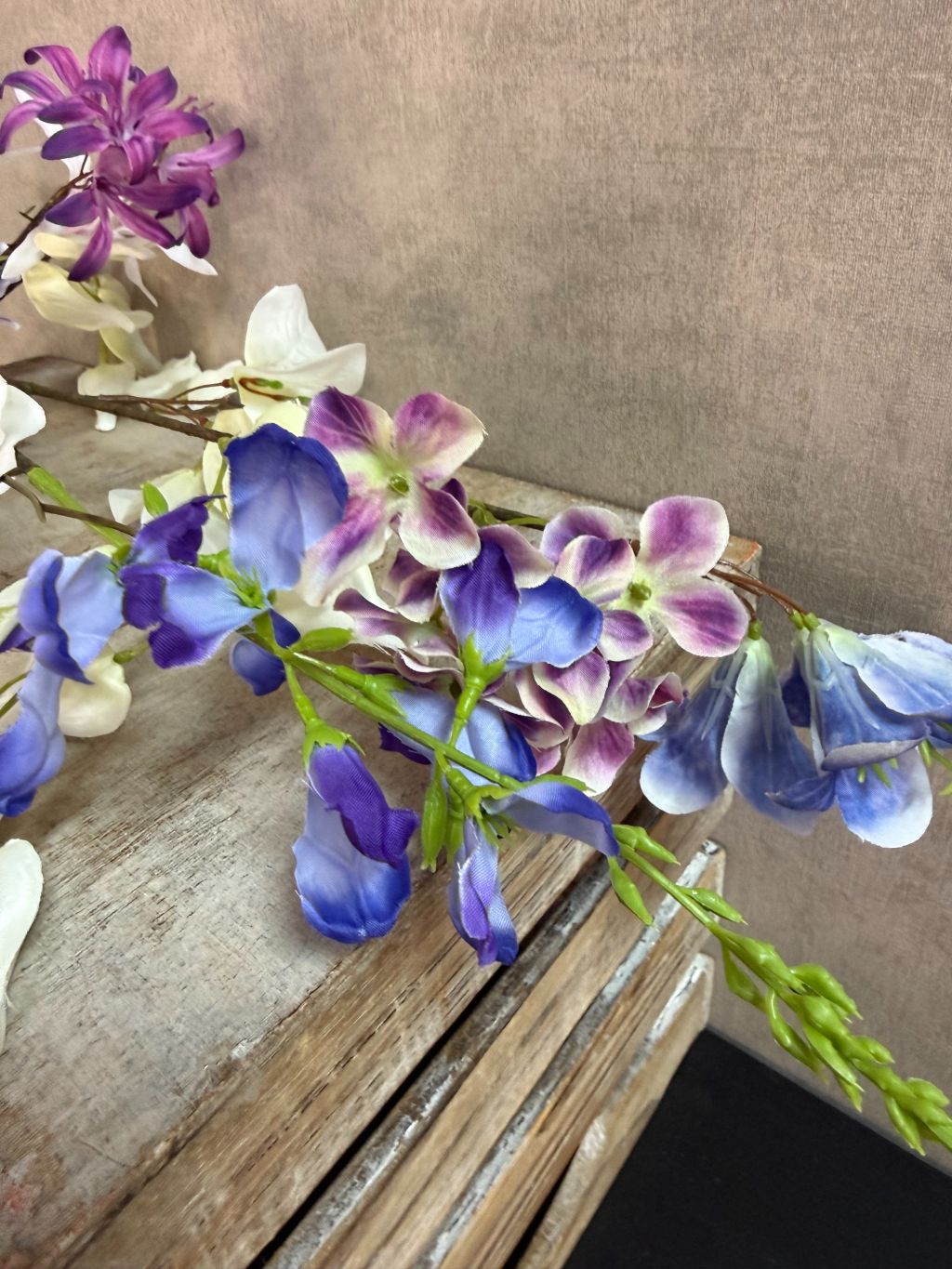 Kunstige blomster blandede blomster | Blå