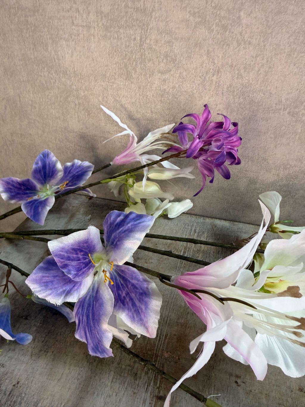 Kunstige blomster blandede blomster | Blå