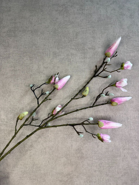 Branche artificielle de magnolia fermée | Rose