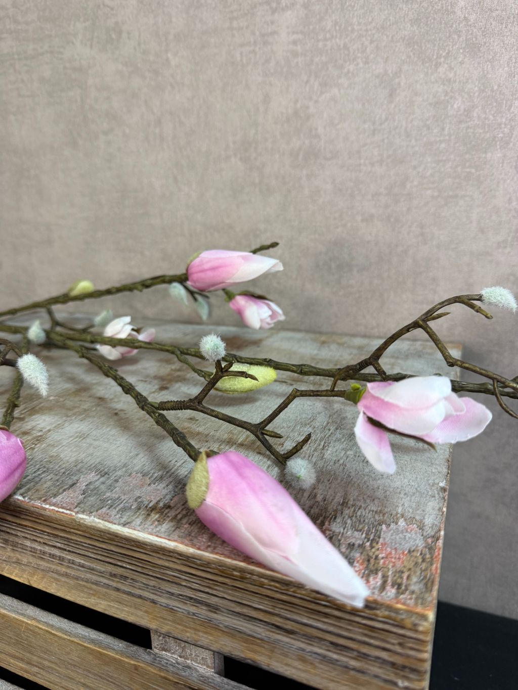 Ramo artificiale di Magnolia chiuso | Rosa
