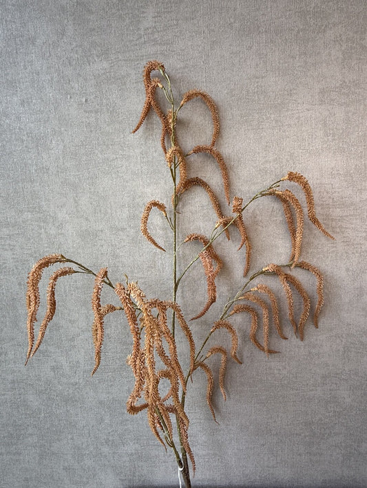 Bruine kunsttak Wilg van Mica Decorations met sierlijk hangende takken, lengte 108 cm.