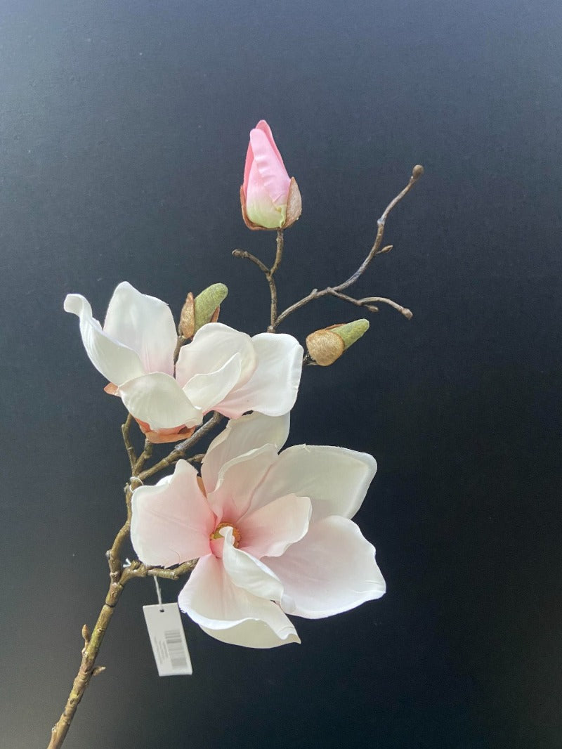 Artificial flower Magnolia white/pink