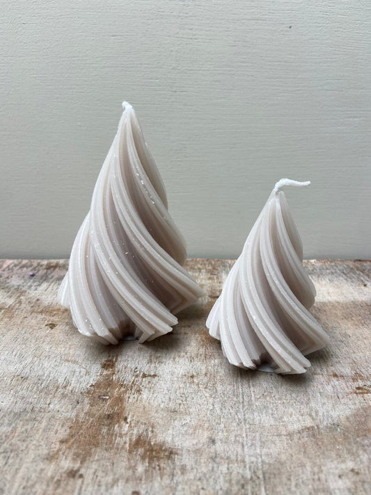 Candela twist albero di Natale S | M beige