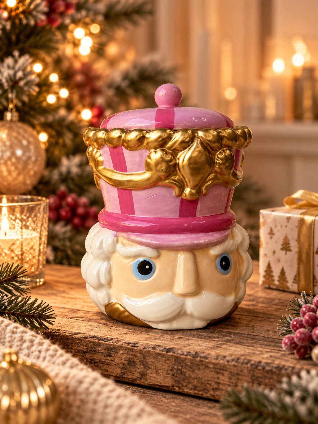 Nutcracker Storage Jar | Pink