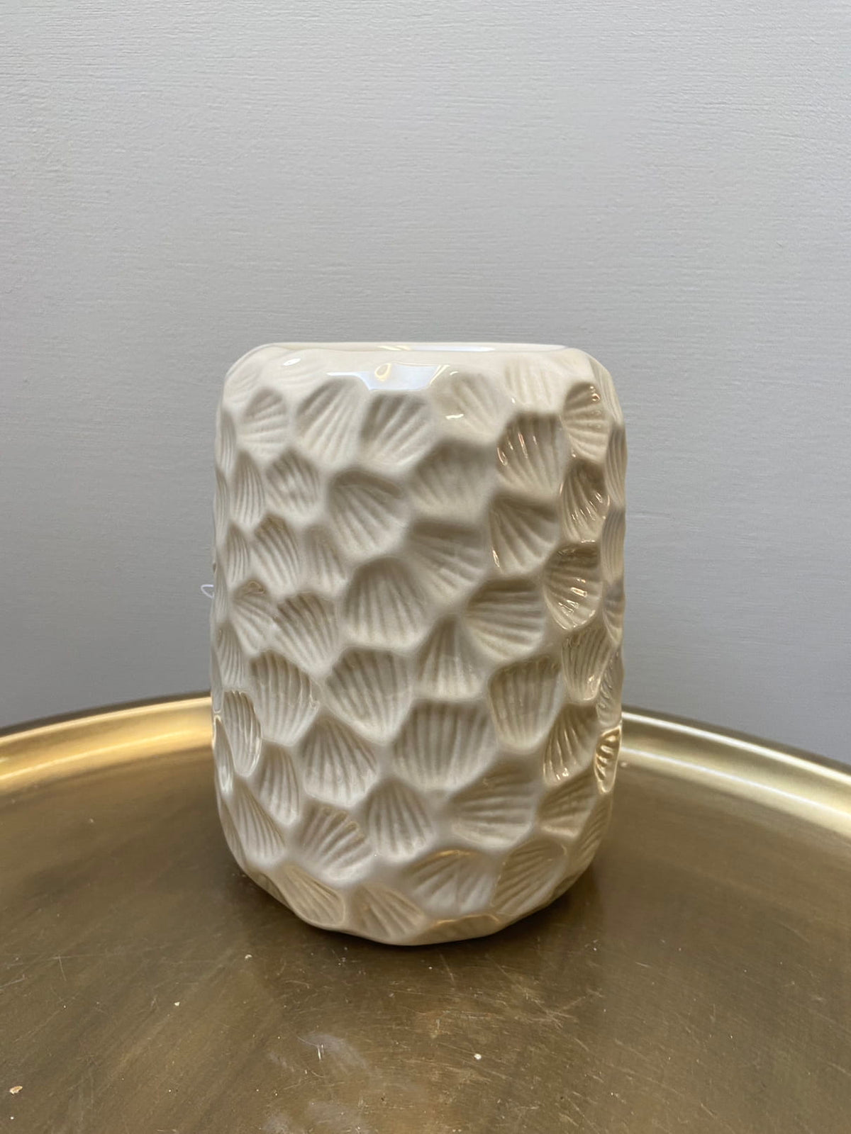 Steingut-Duftbrenner Honeycomb beige