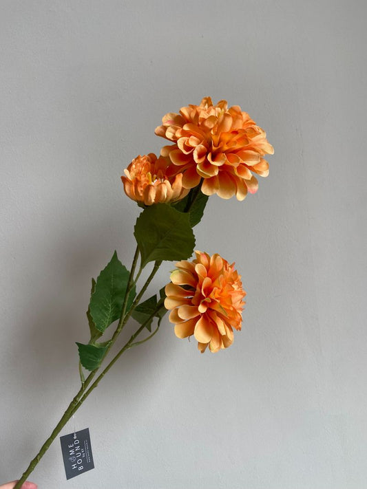Kunstbloem Dahlia oranje rond | 75