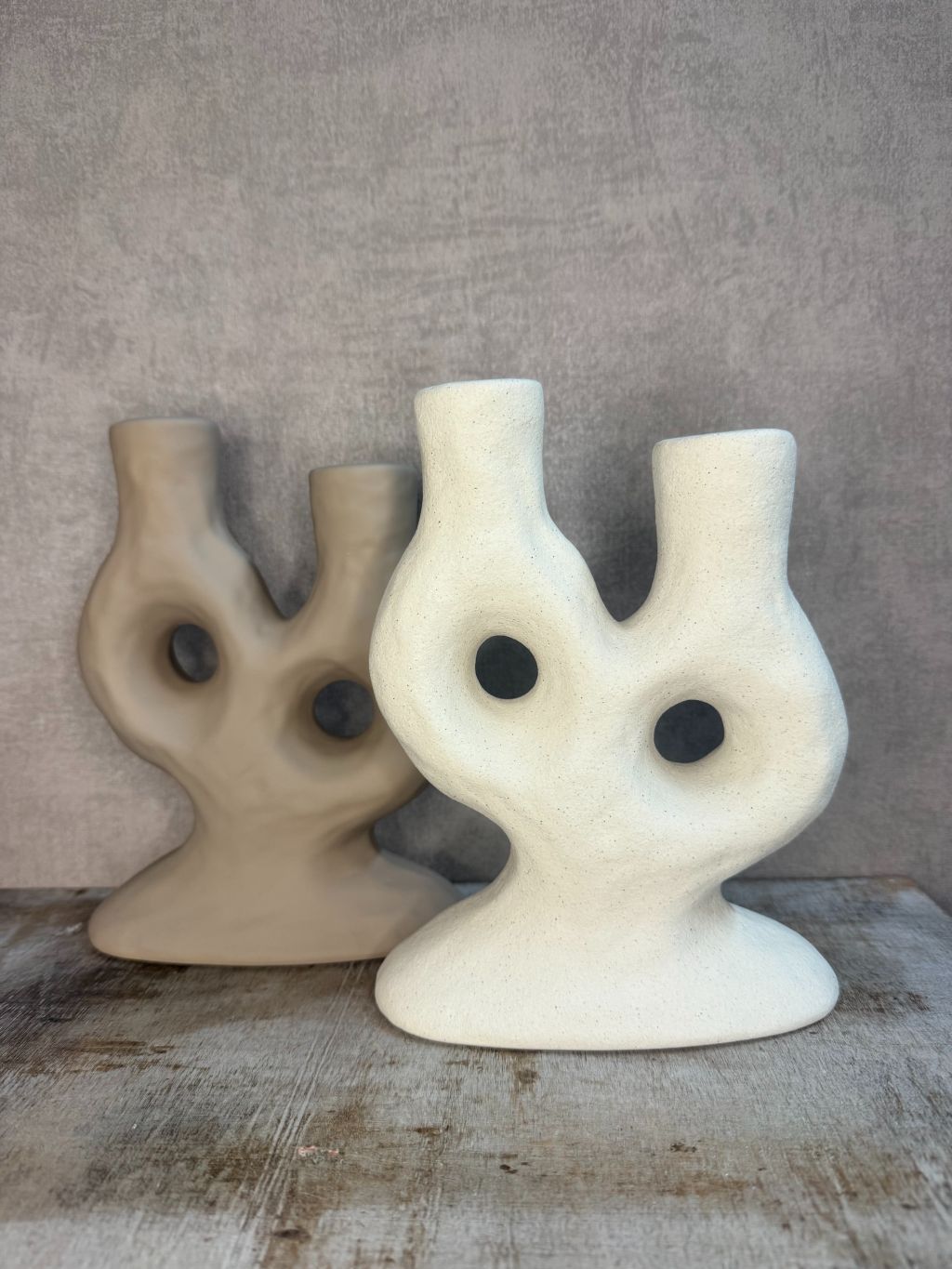 Kandelaar Katia | Beige en creme