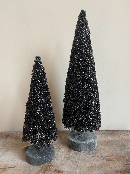 Kerstboom glitter zwart twee afmetingen