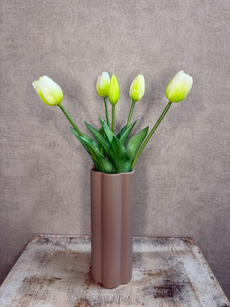 Tulipani artificiali Real Touch bianchi