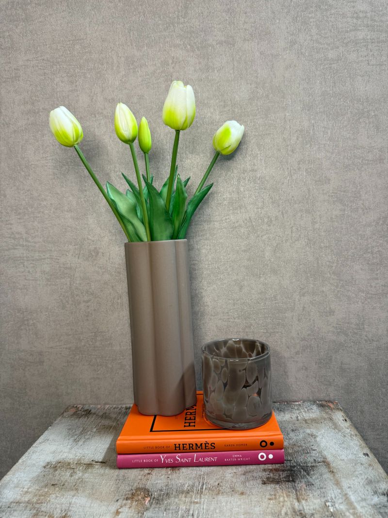 Tulipani artificiali Real Touch bianchi
