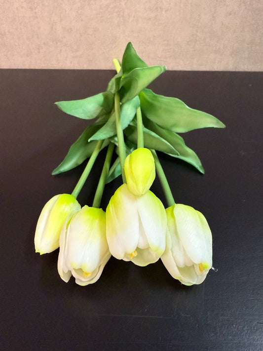 Tulipani artificiali Real Touch bianchi