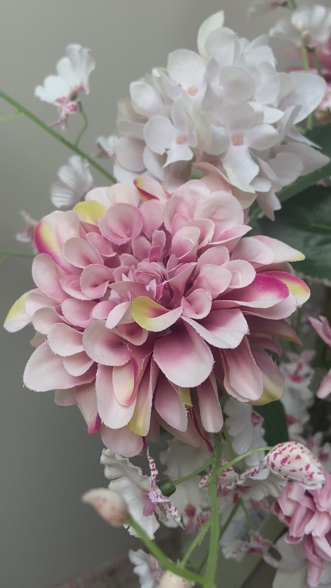 Kunstboeket Sweet oud roze / wit